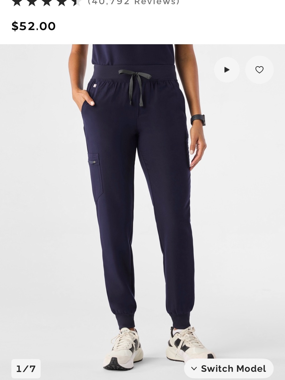 FIGS navy jogger scrub pants - small tall